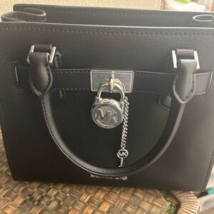 Michael Kors Black Satchel with Silver Accents